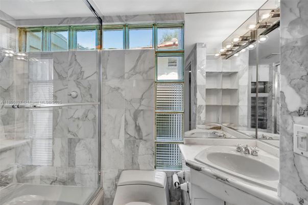 Bathroom, Glass Shower, Interior, Marble Walls