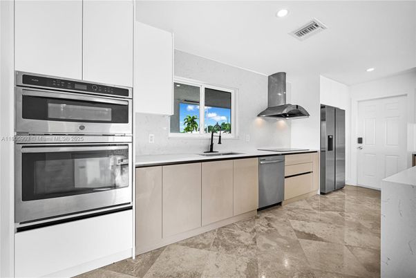 Interior, Kitchen, Recessed Lighting, Stainless Steel Appliances