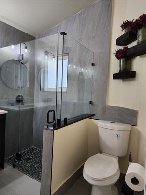Bathroom, Glass Shower, Interior, Marble Walls