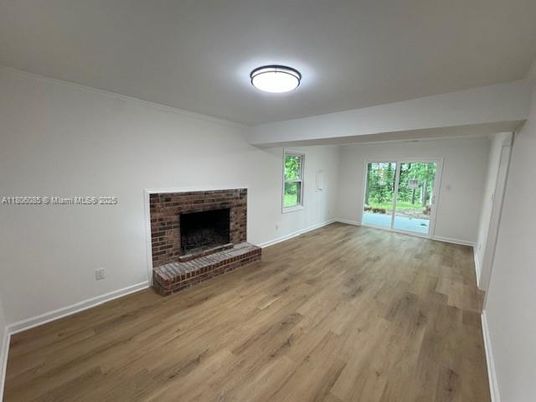 Empty room, Fireplace, Interior, Wood Texture Flooring
