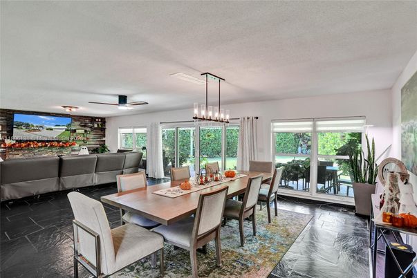 Dining room, Interior, Living room, Pendant Lights, Wood Texture Flooring