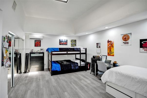 Bedroom, Home Office, Interior, Recessed Lighting, Wood Texture Flooring