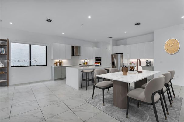 Interior, Kitchen, Marble, Recessed Lighting, Stainless Steel Appliances