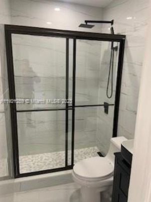 Bathroom, Glass Shower, Interior, Marble Walls, Recessed Lighting