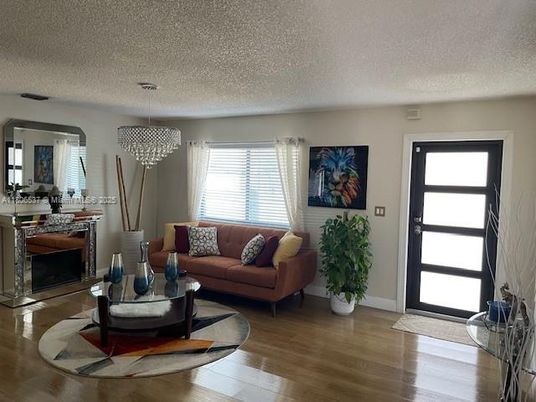 Chandelier, Fireplace, Interior, Living room, Wood Texture Flooring