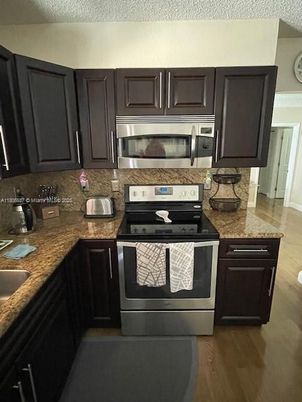 Interior, Kitchen, Stainless Steel Appliances, Wood Texture Flooring