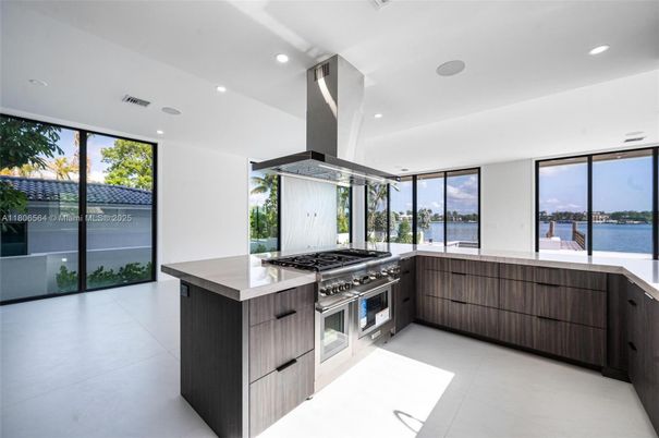 Interior, Kitchen, Recessed Lighting, Stainless Steel Appliances, Water