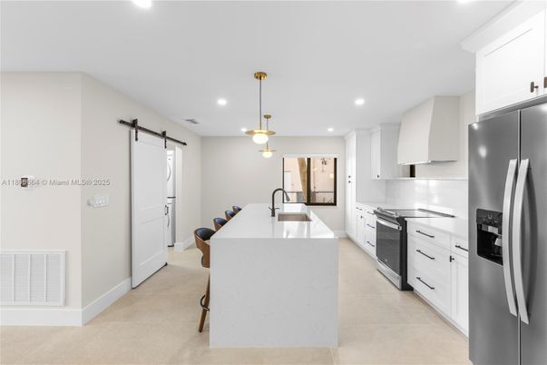 Interior, Kitchen, Pendant Lights, Recessed Lighting, Stainless Steel Appliances