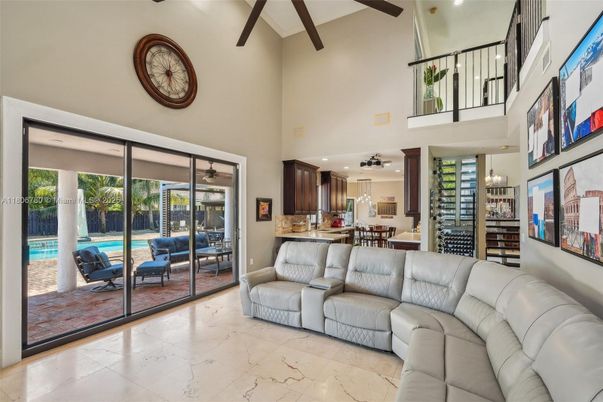 Dining room, Interior, Kitchen, Living room, Recessed Lighting, Wooden Beams