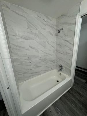 Bathroom, Interior, Marble Walls, Wood Texture Flooring