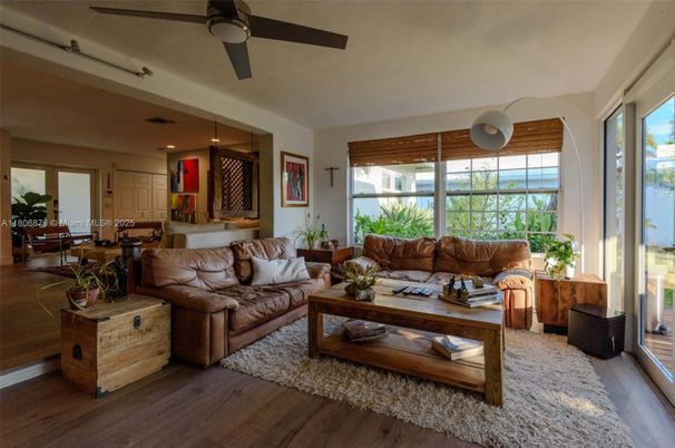 Dining room, Interior, Living room, Recessed Lighting, Water, Wood Texture Flooring
