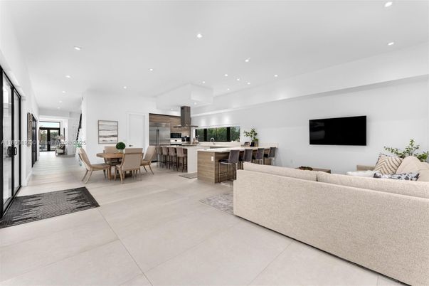 Dining room, Interior, Kitchen, Living room, Recessed Lighting, Stainless Steel Appliances