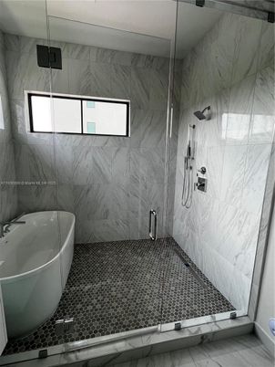 Bathroom, Glass Shower, Interior, Marble Walls