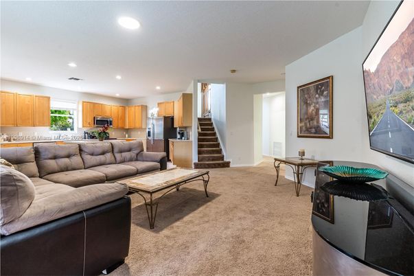 Dining room, Interior, Kitchen, Living room, Recessed Lighting, Stainless Steel Appliances