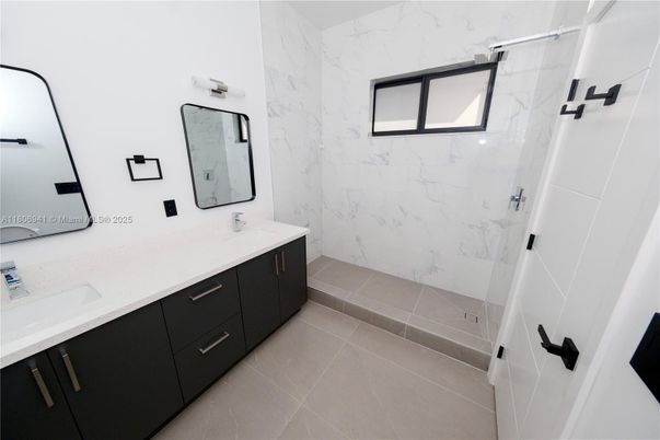 Bathroom, Dual Sink Vanities, Interior, Marble Walls