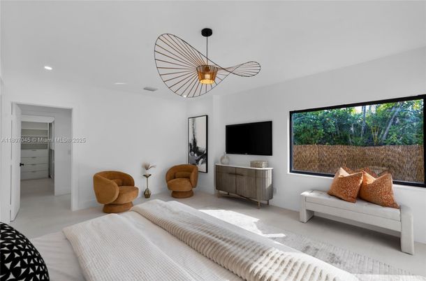 Bedroom, Interior, Pendant Lights, Recessed Lighting