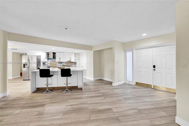 Interior, Kitchen, Recessed Lighting, Wood Texture Flooring