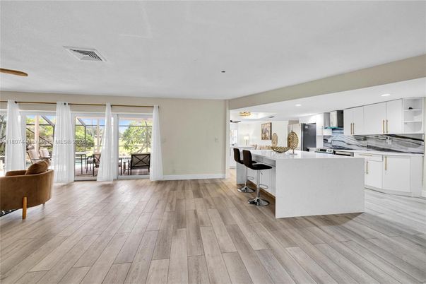 Interior, Kitchen, Recessed Lighting, Wood Texture Flooring