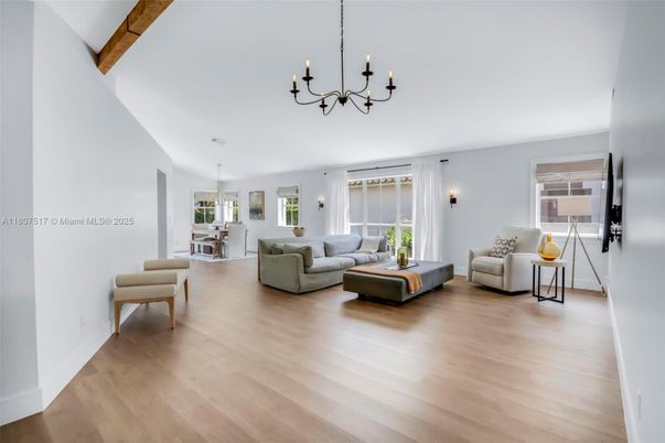 Chandelier, Dining room, Interior, Living room, Wooden Beams, Wood Texture Flooring