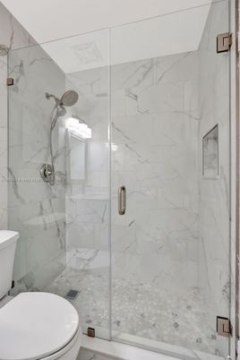 Bathroom, Glass Shower, Interior, Marble Walls