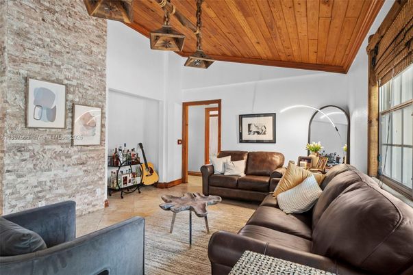 Interior, Living room, Stone Walls, Wooden Ceilings