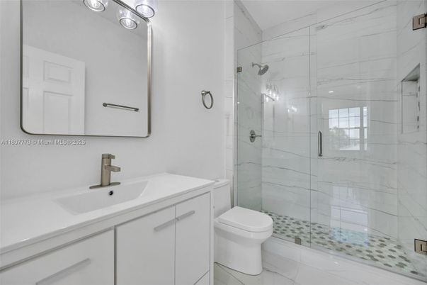Bathroom, Glass Shower, Interior, Marble Walls