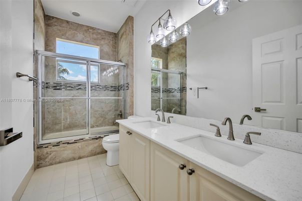Bathroom, Dual Sink Vanities, Glass Shower, Interior
