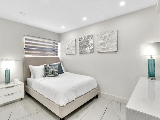 Bedroom, Interior, Marble, Recessed Lighting