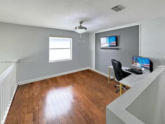 Chandelier, Home Office, Interior, Wood Texture Flooring