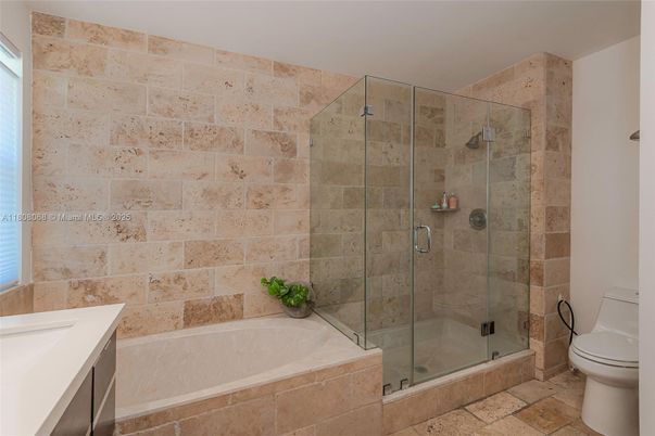 Bathroom, Glass Shower, Interior, Stone Walls