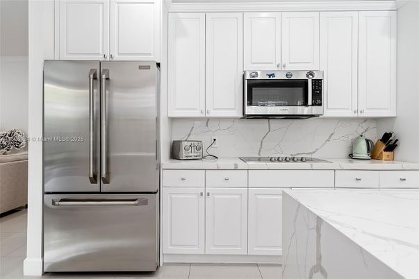 Interior, Kitchen, Marble Walls, Stainless Steel Appliances