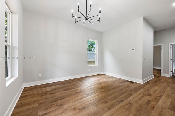 Chandelier, Empty room, Interior, Pendant Lights, Wood Texture Flooring