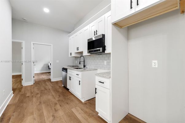 Interior, Kitchen, Recessed Lighting, Wood Texture Flooring