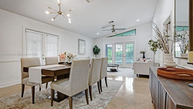 Dining room, Interior, Living room, Pendant Lights, Recessed Lighting