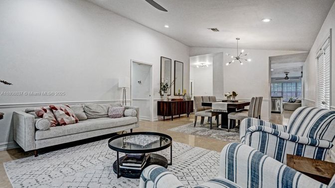 Dining room, Interior, Living room, Pendant Lights, Recessed Lighting