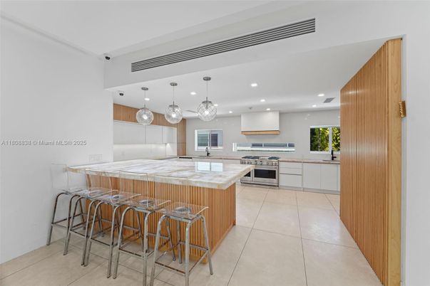 Interior, Kitchen, Pendant Lights, Recessed Lighting, Stainless Steel Appliances