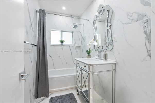 Bathroom, Glass Shower, Interior, Marble Walls, Recessed Lighting