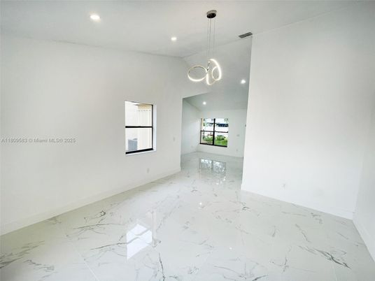 Empty room, Interior, Marble, Pendant Lights, Recessed Lighting