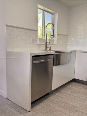 Interior, Kitchen, Stainless Steel Appliances, Wood Texture Flooring