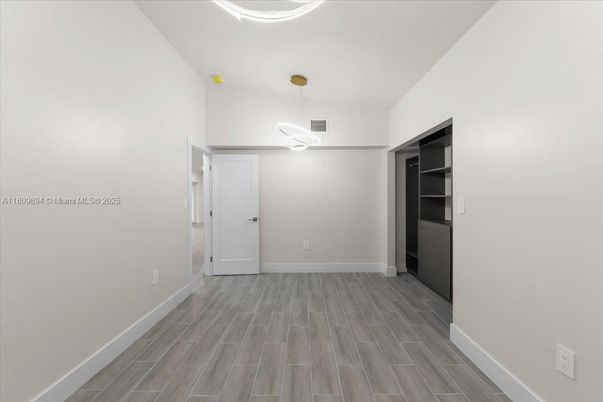 Empty room, Interior, Pendant Lights, Wood Texture Flooring