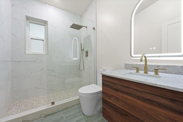 Bathroom, Glass Shower, Interior, Marble Walls