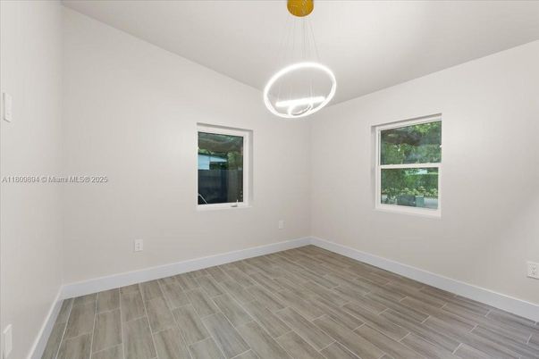 Empty room, Interior, Pendant Lights, Wood Texture Flooring