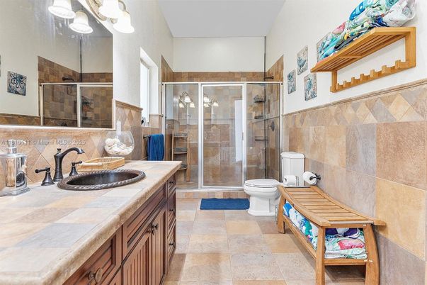 Bathroom, Glass Shower, Interior, Tile Countertops