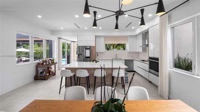 Interior, Kitchen, Pendant Lights, Recessed Lighting, Stainless Steel Appliances
