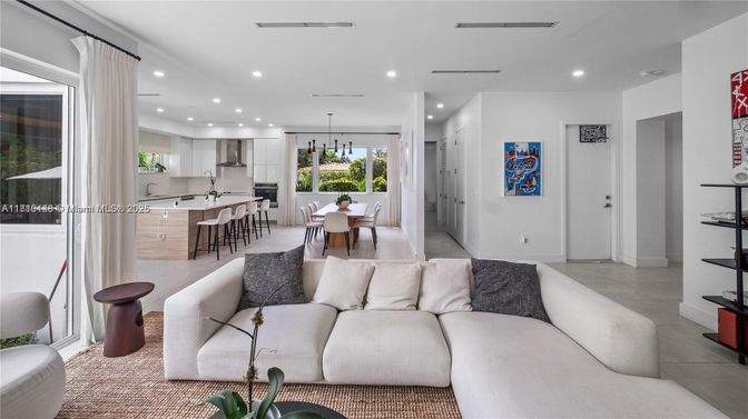 Dining room, Interior, Kitchen, Living room, Pendant Lights, Recessed Lighting