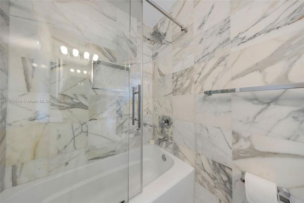Bathroom, Glass Shower, Interior, Marble Walls