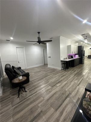 Interior, Kitchen, Recessed Lighting, Wood Texture Flooring