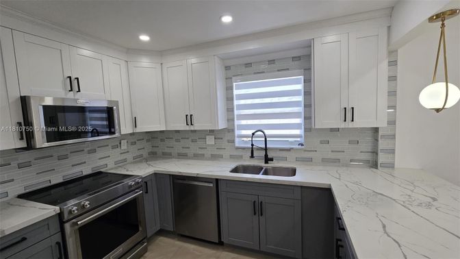 Interior, Kitchen, Recessed Lighting, Stainless Steel Appliances