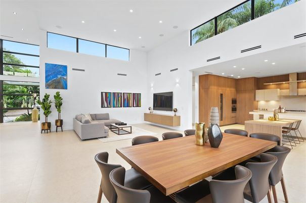 Dining room, Interior, Kitchen, Living room, Recessed Lighting