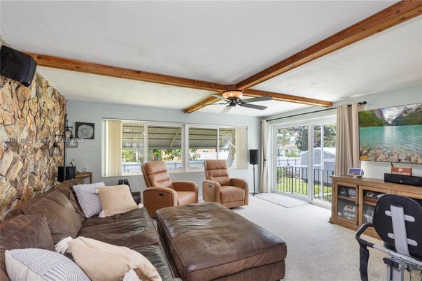 Interior, Living room, Stone Walls, Wooden Beams